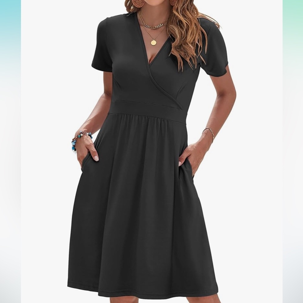 Elegant Black Wrap Dress